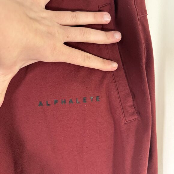 Alphalete Joggers Women's Medium Red Pull On Drawstring Zip Pockets 29.5" Inseam - Picture 4 of 12